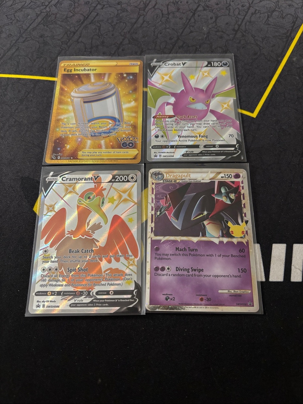 Pokémon Trading Card Protective Sleeves - Mixed Cards (Gold & Purple Accents)